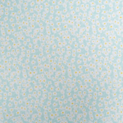 Popeline Imprimé Marguerite Bleu Vert - Maison Klem