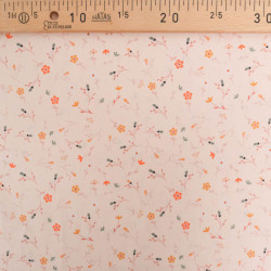 Popeline Imprimé Floralie Saumon - Maison Klem