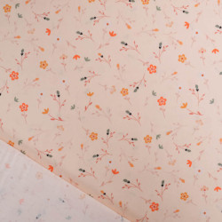 Popeline Imprimé Floralie Saumon - Maison Klem