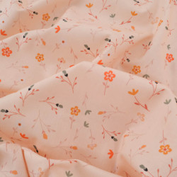 Popeline Imprimé Floralie Saumon - Maison Klem
