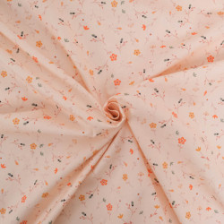 Popeline Imprimé Floralie Saumon - Maison Klem