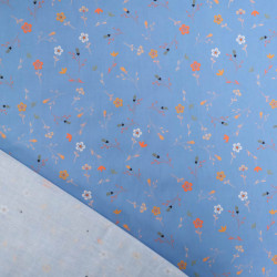 Popeline Imprimé Floralie Bleu - Maison Klem