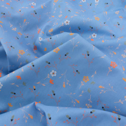 Popeline Imprimé Floralie Bleu - Maison Klem