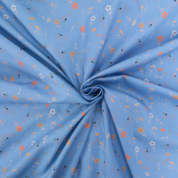Popeline Imprimé Floralie Bleu - Maison Klem
