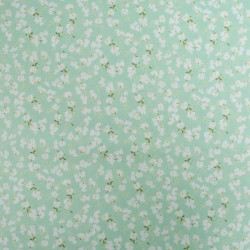 Popeline Imprimé Petites Fleurs Vert d'Eau - Maison Klem