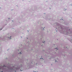 Popeline Imprimé Petites Fleurs Parme - Maison Klem