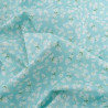 Popeline Imprimé Petites Fleurs Bleu Lagon - Maison Klem