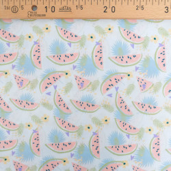 Popeline Imprimé Pastel Motif Pastèque - Maison Klem