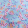 Popeline Imprimé Bleu Ciel Motif Pastèque - Maison Klem