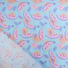 Popeline Imprimé Bleu Ciel Motif Pastèque - Maison Klem