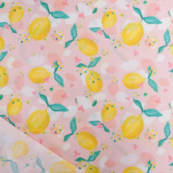 Popeline Imprimé Dolce Vita Rose Clair - Maison Klem