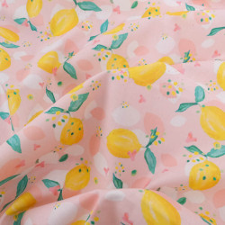 Popeline Imprimé Dolce Vita Rose Clair - Maison Klem