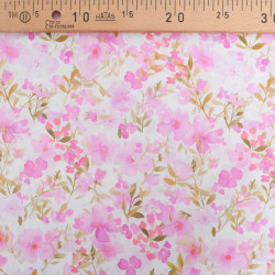 Popeline Imprimé Aquarelle Rose Orange - Maison Klem