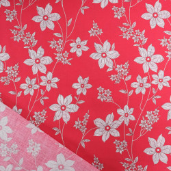 Popeline Imprimé Romancia Rouge Fraise - Maison Klem