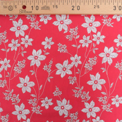 Popeline Imprimé Romancia Rouge Fraise - Maison Klem