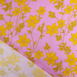 Popeline Imprimé Romancia Rose et Jaune - Maison Klem