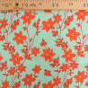 Popeline Imprimé Romancia Menthe et Orange Sanguine - Maison Klem