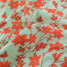 Popeline Imprimé Romancia Menthe et Orange Sanguine - Maison Klem