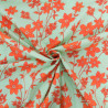 Popeline Imprimé Romancia Menthe et Orange Sanguine - Maison Klem
