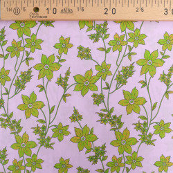 Popeline Imprimé Romancia Mauve et Vert - Maison Klem