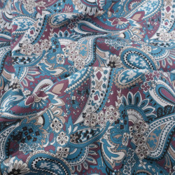 Popeline Imprimé Paisley Bleu - Maison Klem