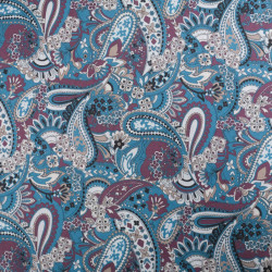 Popeline Imprimé Paisley Bleu - Maison Klem