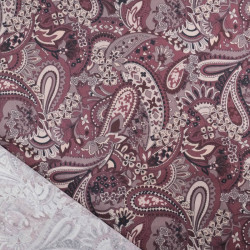 Popeline Imprimé Paisley Prune - Maison Klem