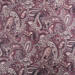 Popeline Imprimé Paisley Prune - Maison Klem