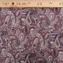 Popeline Imprimé Paisley Prune - Maison Klem