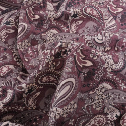 Popeline Imprimé Paisley Prune - Maison Klem
