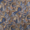Popeline Imprimé Paisley Bleu Caramel - Maison Klem