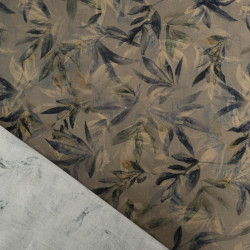 Popeline Imprimé Végétal Kaki - Maison Klem