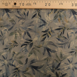 Popeline Imprimé Végétal Kaki - Maison Klem