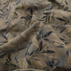 Popeline Imprimé Végétal Kaki - Maison Klem