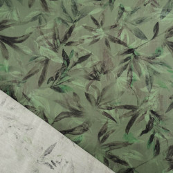 Popeline Imprimé Végétal Vert - Maison Klem