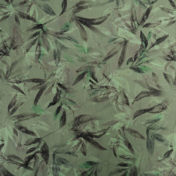 Popeline Imprimé Végétal Vert - Maison Klem