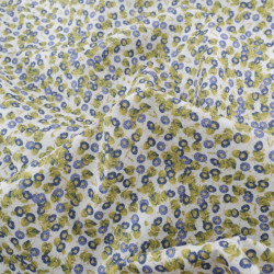 Popeline Imprimée Utopia Bleu et Vert - Maison Klem