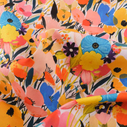 Popeline Imprimé Big Flower Multicolore - Maison Klem