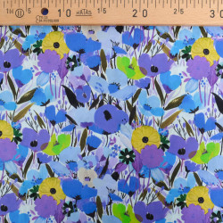 Popeline Imprimé Big Flower Bleu - Maison Klem