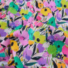 Popeline Imprimé Big Flower Mauve et Vert - Maison Klem