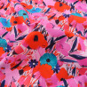 Popeline Imprimé Big Flower Rose et Bleu - Maison Klem