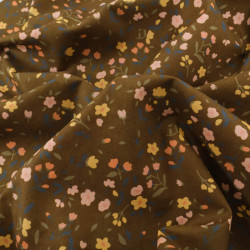 Popeline Imprimé Champêtre Kaki - Maison Klem