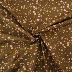 Popeline Imprimé Champêtre Kaki - Maison Klem