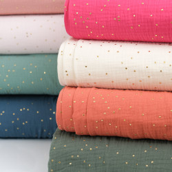 Double Gaze Pois Dorés - Maison Klem