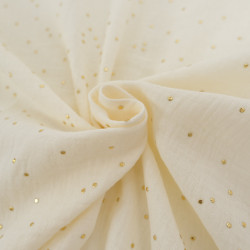 Double Gaze Pois Dorés Ecrue - Maison Klem