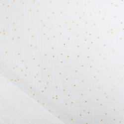 Double Gaze Pois Dorés Blanche - Maison Klem