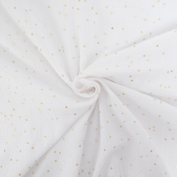 Double Gaze Pois Dorés Blanche - Maison Klem