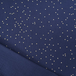 Double Gaze Pois Dorés Bleu Marine - Maison Klem