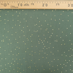 Double Gaze Pois Dorés Kaki - Maison Klem