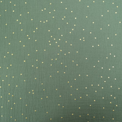 Double Gaze Pois Dorés Kaki - Maison Klem